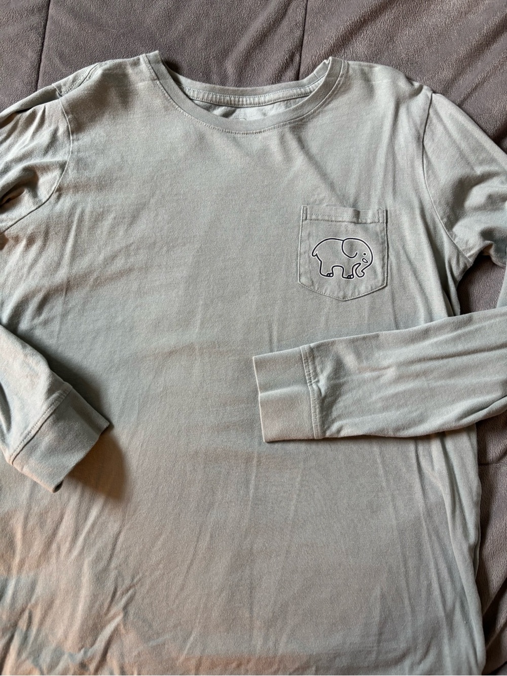 ivory ella Sage Green Long Sleeve Pocket Tee